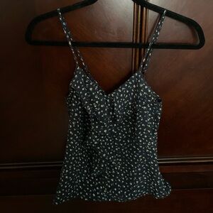 Silence + Noise Navy Floral Camisole